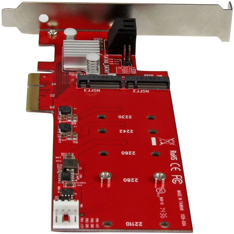 StarTech.com Carte contrôleur RAID SSD 2x M.2 NGFF plus 2x ports SATA III - PCIe - Carte RAID PCI Express M.2 à deux emplacements plus deux ports SATA PEXM2SAT3422