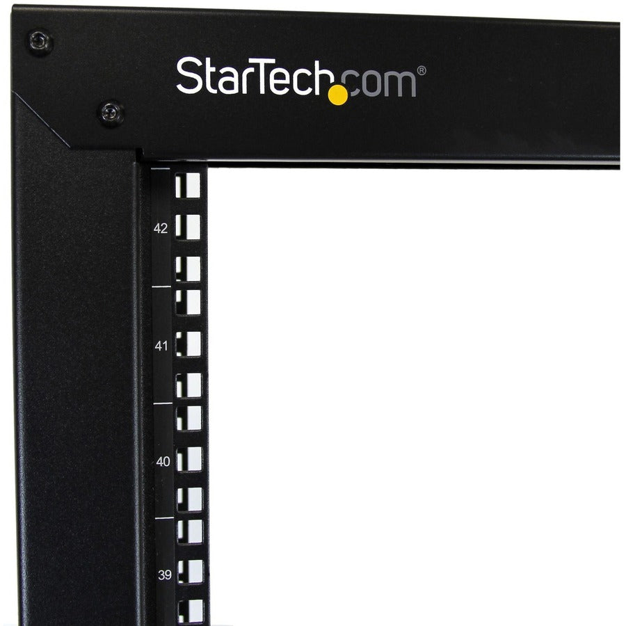 StarTech.com Rack de serveur mobile à cadre ouvert 42U à 2 montants, rack réseau à deux montants de 19 pouces avec roulettes, rack ouvert roulant pour équipement AV/données/informatique 2POSTRACK42
