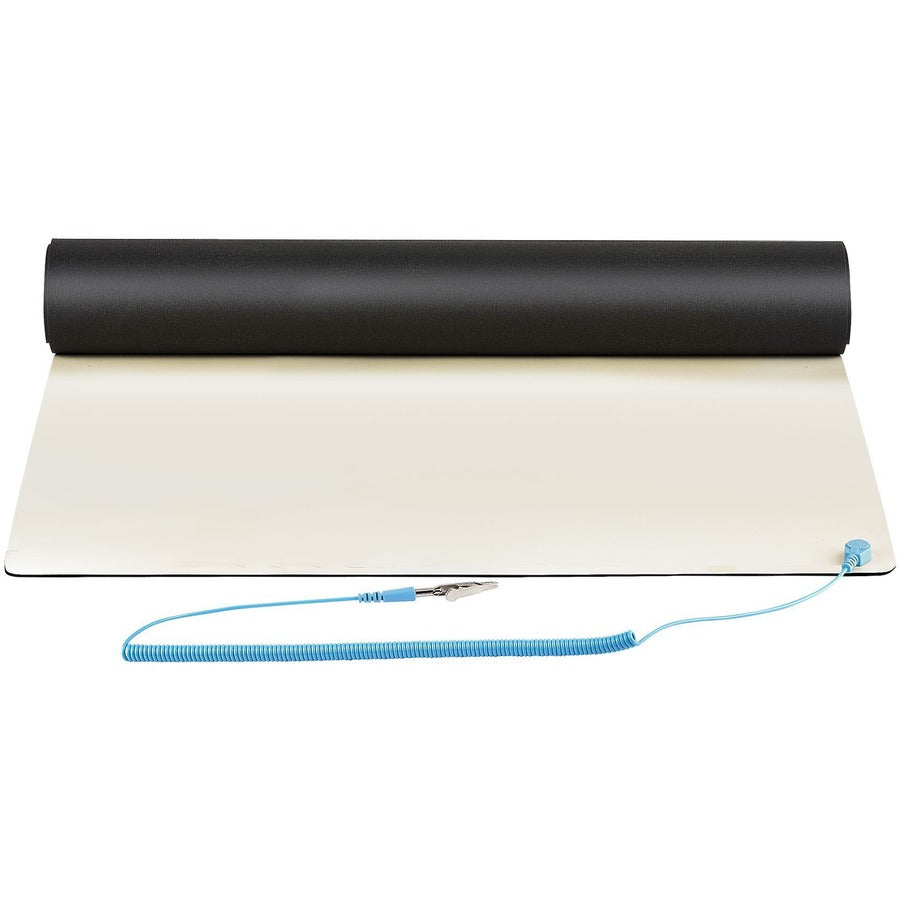 StarTech.com Tapis antistatique 28 x 45 cm, tapis ESD pour réparation électronique sur tables ou bureaux, tapis de travail flexible, fil de terre détachable SM-ANTI-STATIC-MAT