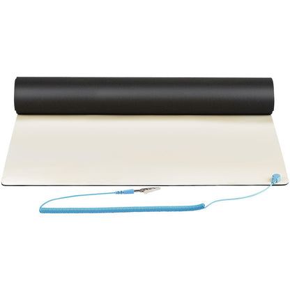 StarTech.com Tapis antistatique 28 x 45 cm, tapis ESD pour réparation électronique sur tables ou bureaux, tapis de travail flexible, fil de terre détachable SM-ANTI-STATIC-MAT