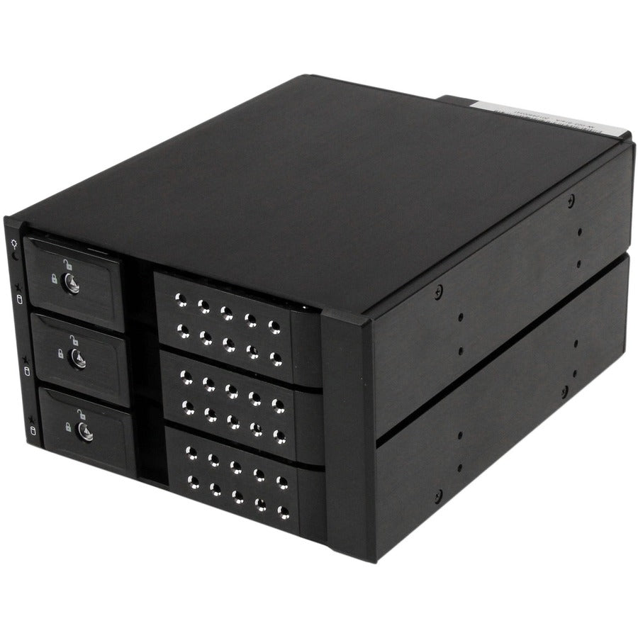 StarTech.com Support de rack mobile à 3 baies en aluminium sans plateau pour disque dur 3,5 pouces SAS II/SATA III - 6 Gbit/s HSB3SATSASBA