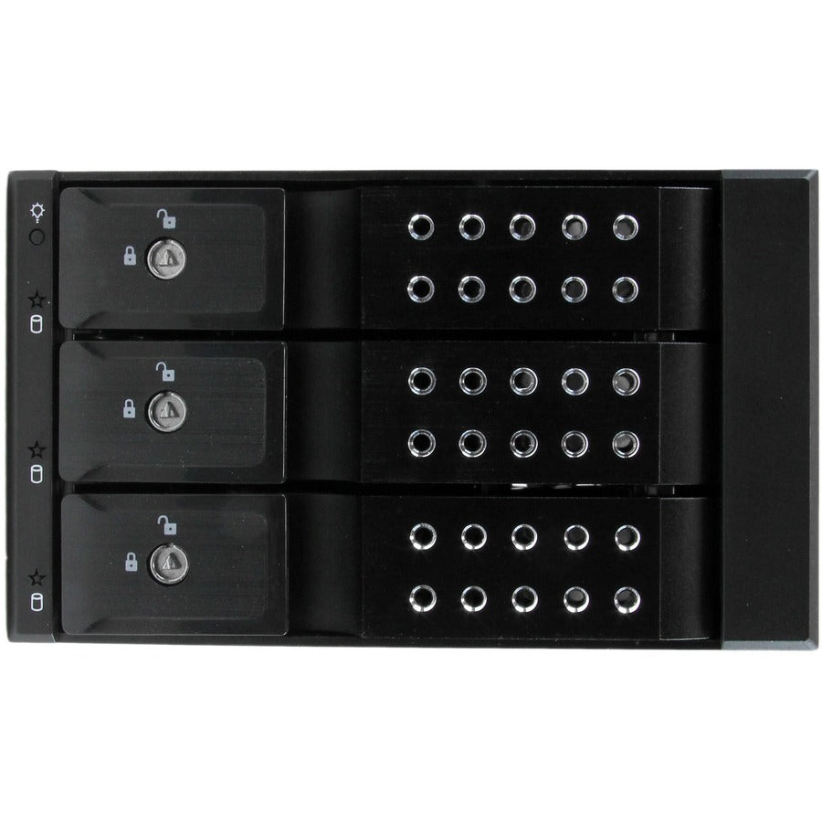 StarTech.com Support de rack mobile à 3 baies en aluminium sans plateau pour disque dur 3,5 pouces SAS II/SATA III - 6 Gbit/s HSB3SATSASBA