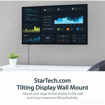 StarTech.com Support mural pour écran plat - Inclinable - Pour téléviseurs de 32 à 75 pouces - Acier - Support TV VESA - Support mural pour moniteur FLATPNLWALL