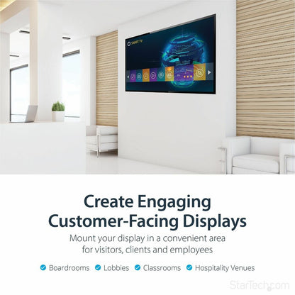 StarTech.com Support mural pour écran plat - Inclinable - Pour téléviseurs de 32 à 75 pouces - Acier - Support TV VESA - Support mural pour moniteur FLATPNLWALL