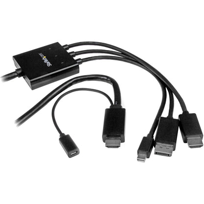 StarTech.com Câble convertisseur HDMI, DisplayPort ou Mini DisplayPort vers HDMI de 2 m - Adaptateur HDMI, DP ou Mini DP vers HDMI DPMDPHD2HD