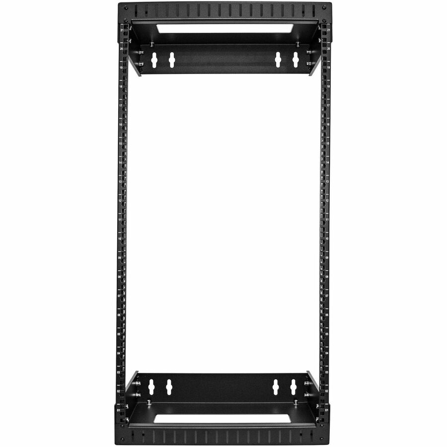StarTech.com Rack réseau mural robuste à 2 montants 21U, rack serveur à cadre ouvert de 19 pouces avec profondeur réglable, rack de données pour équipement informatique ~ RACK-21U-20-WALL-OA