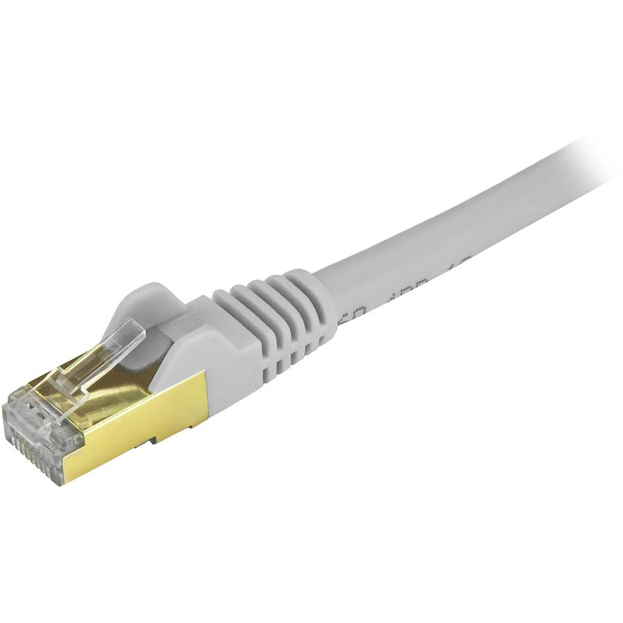 Câble Ethernet CAT6a StarTech.com de 3,7 m - Cordon de raccordement PoE 10 Gigabit catégorie 6a blindé sans accroc 100 W - Câblage certifié UL/TIA 10 GbE gris C6ASPAT12GR