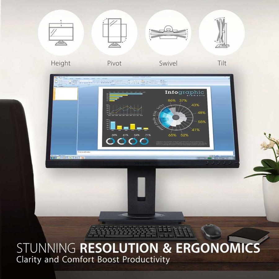 Moniteur LED Full HD ViewSonic Graphic VG2448 de 24 pouces - 16:9 - Noir VG2448