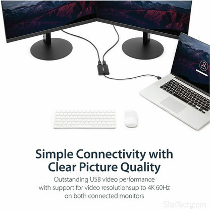 StarTech.com USB to Dual DisplayPort Adapter - 4K 60Hz - USB 3.0 5Gbps - USB Dual Monitor Adapter - Dual DisplayPort Adapter - DisplayLink Certified USB32DP24K60