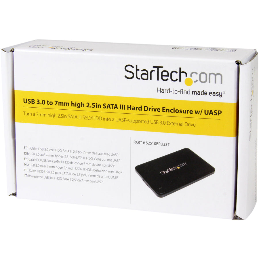 StarTech.com Drive Enclosure SATA/600 - USB 3.0 Micro-B Host Interface - UASP Support External - Black S2510BPU337
