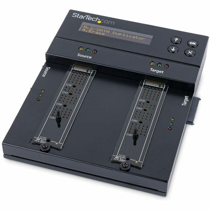 StarTech.com Standalone Dual Bay M.2 SATA/NVMe Duplicator/Eraser, HDD/SSD Cloner/Wiper, M.2 PCIe/AHCI, Hard Drive Sanitizer/Copier, TAA SM2DUPE11