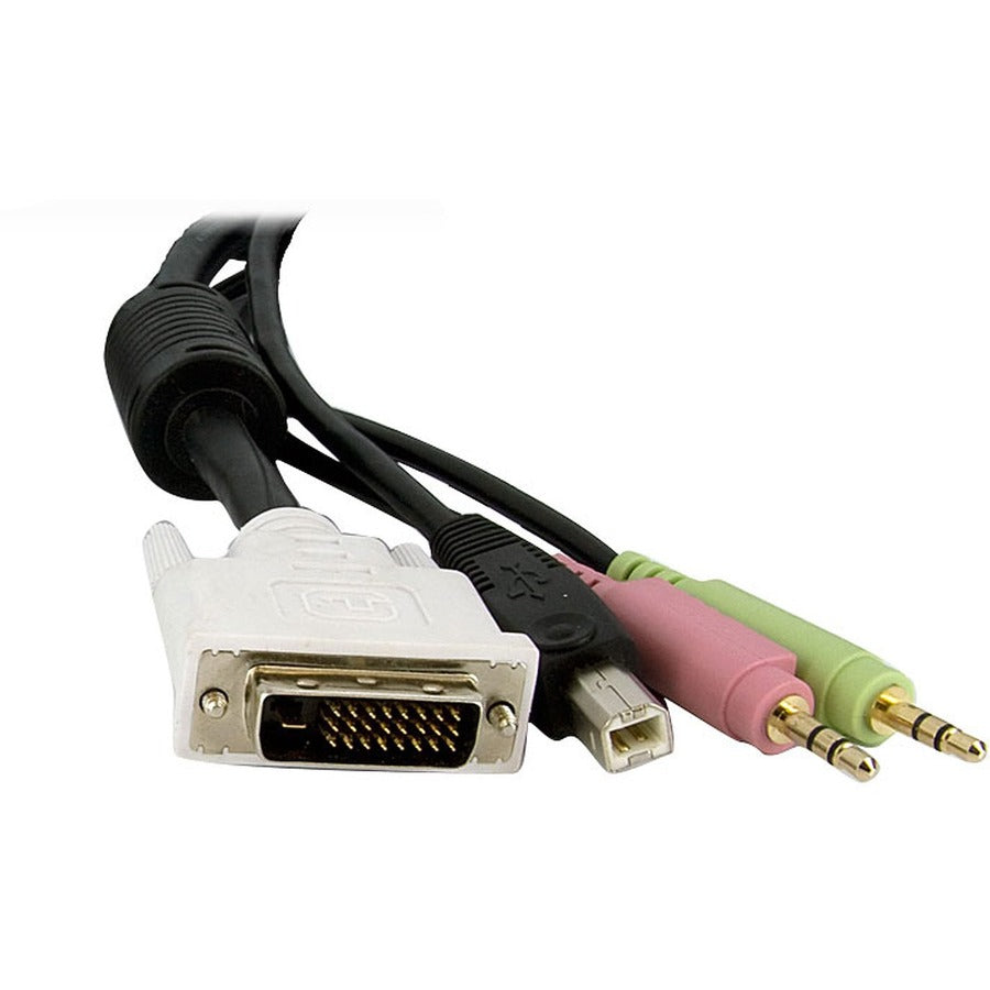 Câble de commutation KVM USB DVI 4 en 1 StarTech.com de 3 m avec audio DVID4N1USB10
