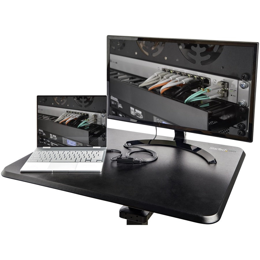 StarTech.com Mobile Standing Desk - Portable Sit-Stand Ergonomic Height Adjustable Cart on Wheels - Rolling Computer/Laptop Workstation STSCART2