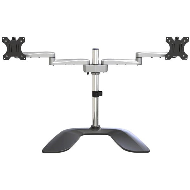 StarTech.com Support pour écran double, support de bureau ergonomique pour écrans VESA jusqu'à 32" (17,6 lb/8 kg), réglable et autonome, argent ARMDUALSS