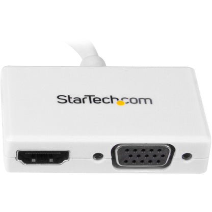 StarTech.com Travel A/V Adapter - 2-in-1 Mini DisplayPort to HDMI or VGA Converter - White MDP2HDVGAW