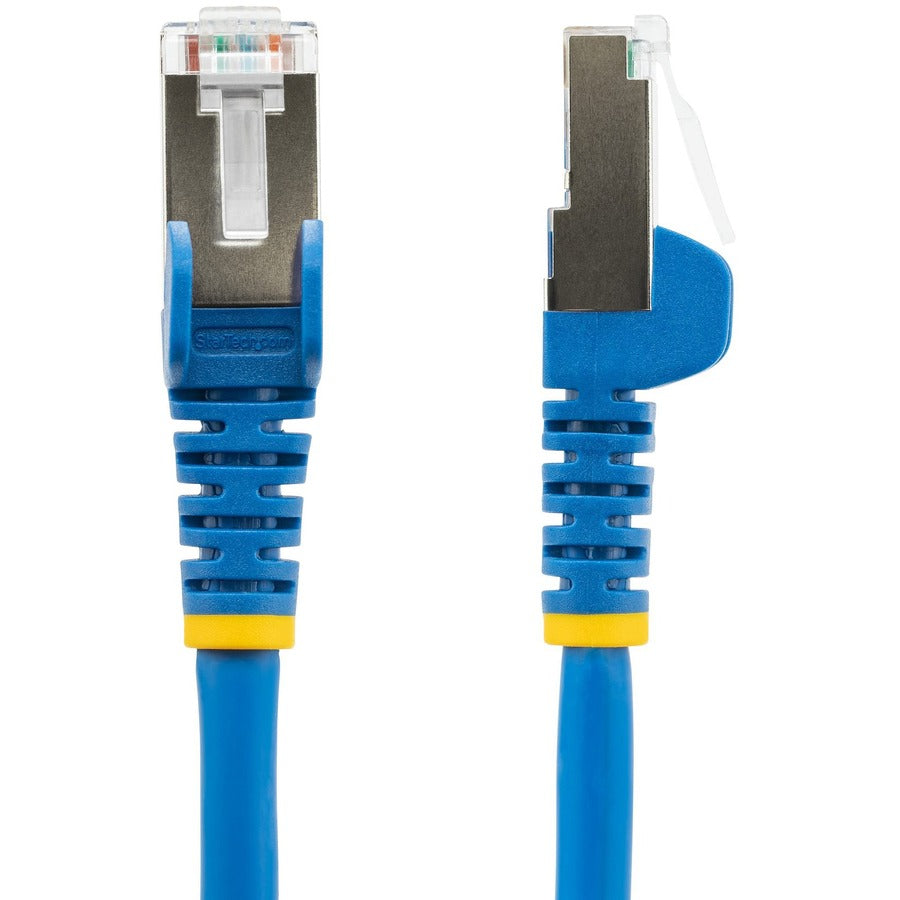 StarTech.com Câble Ethernet CAT6a de 4,3 m, bleu, faible émission de fumée et zéro halogène (LSZH), 10 GbE, 100 W, PoE, S/FTP, cordon de raccordement réseau RJ-45 anti-accroc NLBL-14F-CAT6A-PATCH