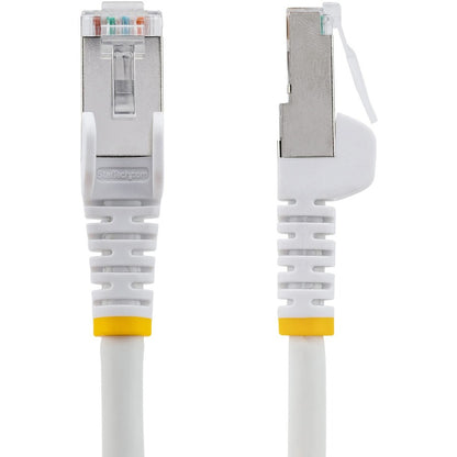 StarTech.com Câble Ethernet CAT6a de 3,7 m, blanc, faible émission de fumée et zéro halogène (LSZH), 10 GbE, 100 W, PoE, S/FTP, cordon de raccordement réseau RJ-45 sans accroc NLWH-12F-CAT6A-PATCH