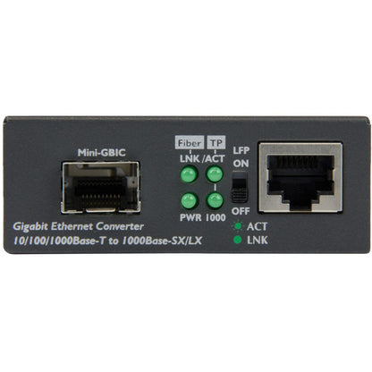 Convertisseur de média fibre optique Gigabit Ethernet StarTech.com avec emplacement SFP ouvert - Prend en charge les réseaux 10/100/1000 MCM1110SFP