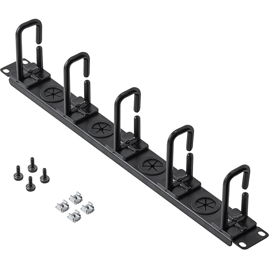 StarTech.com Organiseur de câbles 1U 19" - Crochet à anneau en D Gestionnaire de câbles pour rack réseau/serveur - Panneau de câbles horizontal pour centre de données CABLMANAGERH