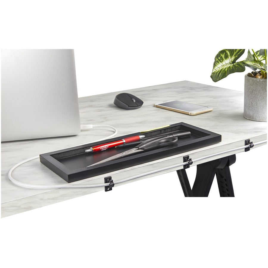 StarTech.com Lot de 100 clips de gestion de câbles auto-adhésifs - Organiseur de câbles Ethernet/réseau/bureau - Support/pince de câble adhésif noir CBMCC1