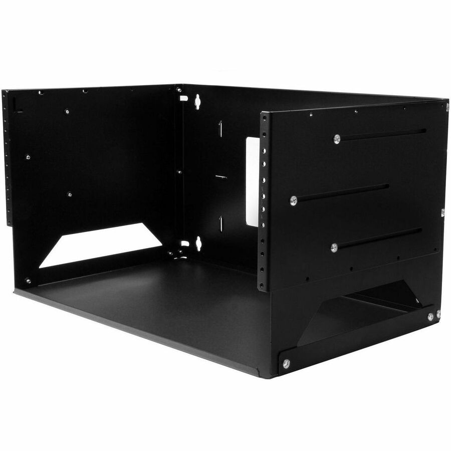 StarTech.com Rack réseau mural ouvert à 2 montants 4U avec étagère intégrée et profondeur réglable, rack informatique pour équipement informatique, TAA~ WALLSHELF4U