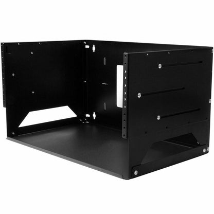 StarTech.com Rack réseau mural ouvert à 2 montants 4U avec étagère intégrée et profondeur réglable, rack informatique pour équipement informatique, TAA~ WALLSHELF4U