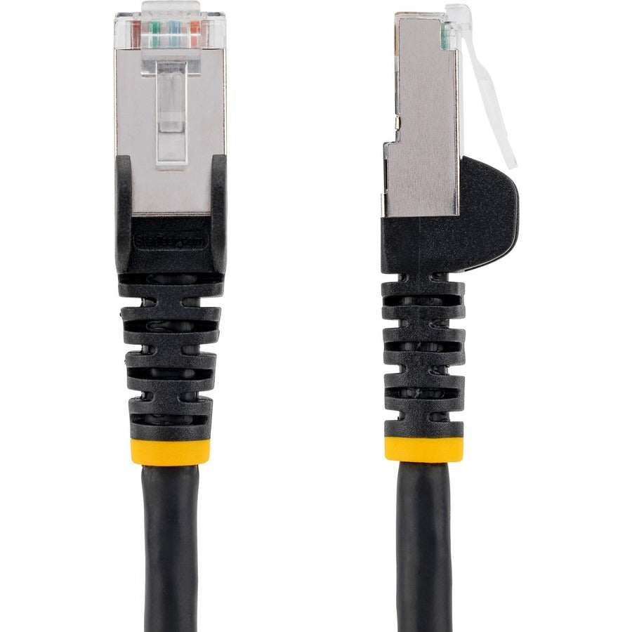 StarTech.com Câble Ethernet CAT6a de 3,7 m, noir, faible émission de fumée et zéro halogène (LSZH), 10 GbE, 100 W, PoE, S/FTP, cordon de raccordement réseau RJ-45 sans accroc NLBK-12F-CAT6A-PATCH