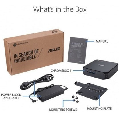 Ordinateur de bureau Asus Chromebox 4 CHROMEBOX4-G5043UNENT - Intel Core i5 10e génération i5-10210U - 8 Go de RAM DDR4 SDRAM - 128 Go SSD - Gun Metal CHROMEBOX4-G5043UNENT