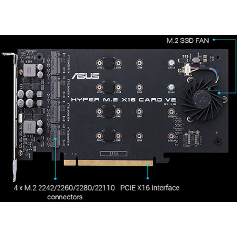 Adaptateur Asus M.2 vers PCI Express HYPER M.2 X16 CARD V2