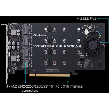 Adaptateur Asus M.2 vers PCI Express HYPER M.2 X16 CARD V2
