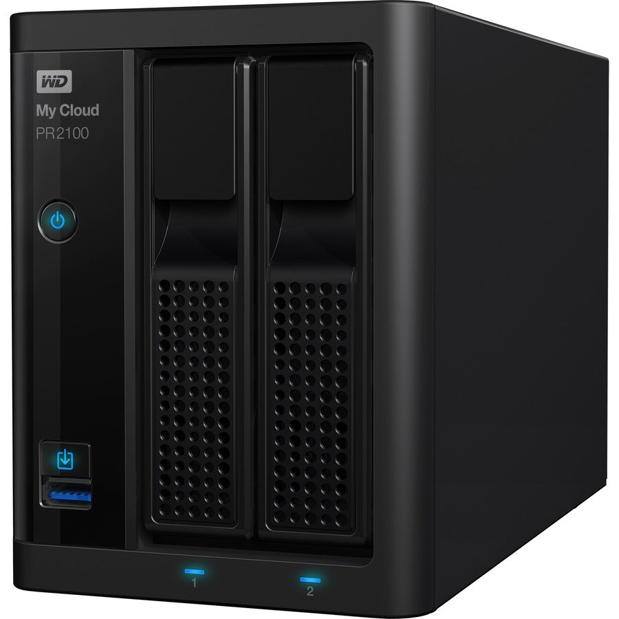Serveur multimédia WD My Cloud PR2100 Pro Series 8 To avec transcodage, NAS - Stockage en réseau WDBBCL0080JBK-NESN