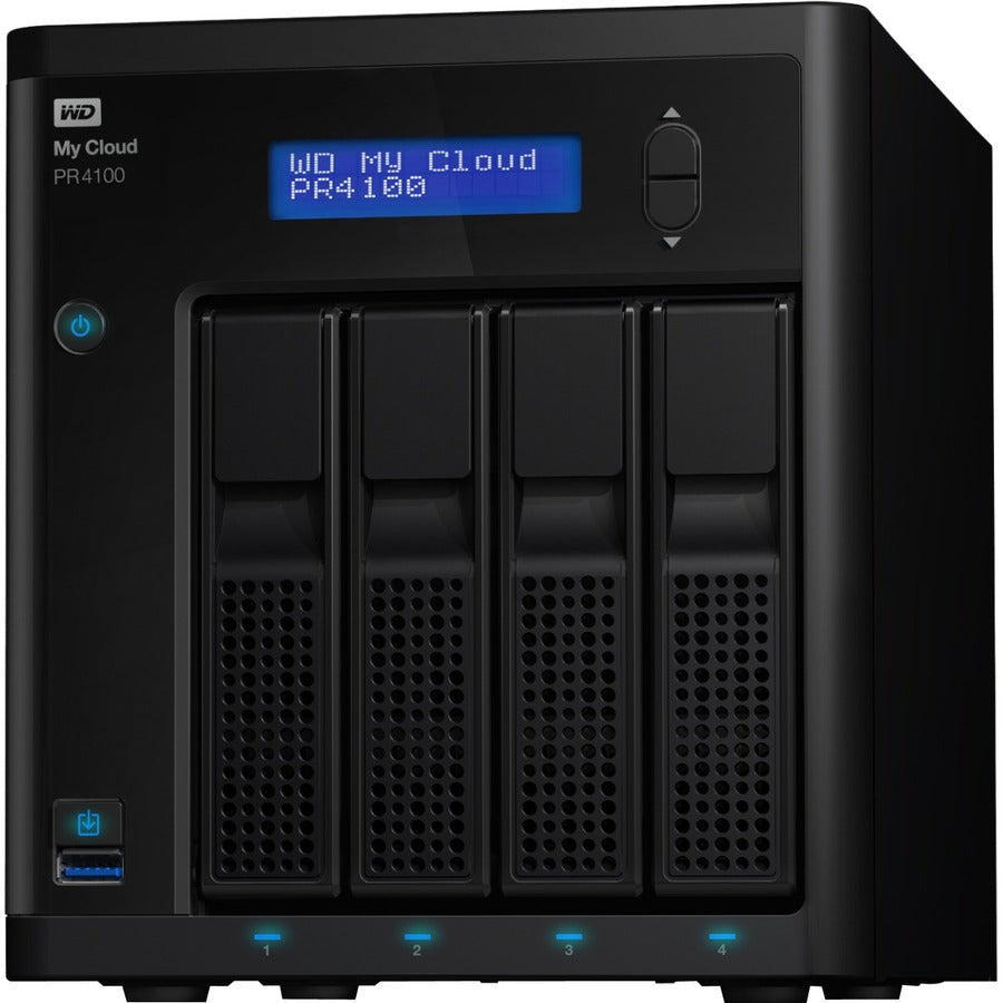 Serveur multimédia WD My Cloud PR4100 Pro Series 24 To avec transcodage, NAS - Stockage en réseau WDBNFA0240KBK-NESN
