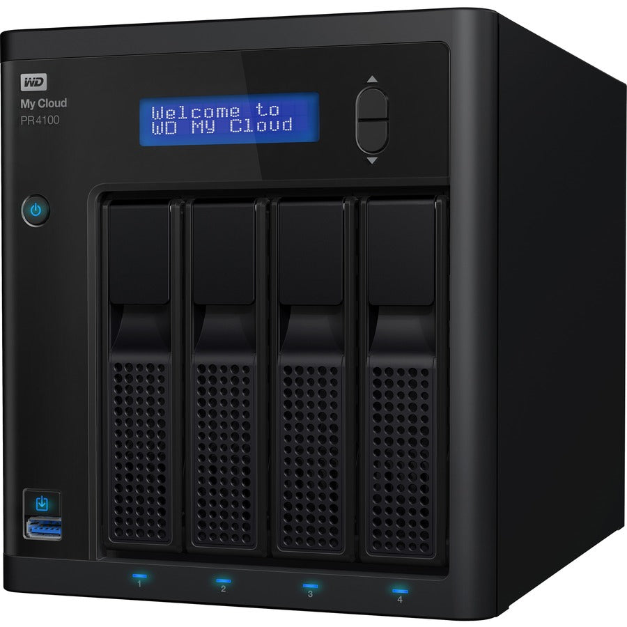 Serveur multimédia WD My Cloud PR4100 Pro Series 24 To avec transcodage, NAS - Stockage en réseau WDBNFA0240KBK-NESN
