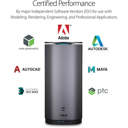Ordinateur de bureau Asus ProArt PA90-M7168ZN - Intel Core i7 9e génération i7-9700K - 16 Go RAM DDR4 SDRAM - Disque dur 1 To - SSD 512 Go - Mini PC - Bleu nuit PA90-M7168ZN