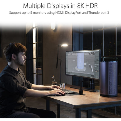 Ordinateur de bureau Asus ProArt PA90-M7168ZN - Intel Core i7 9e génération i7-9700K - 16 Go RAM DDR4 SDRAM - Disque dur 1 To - SSD 512 Go - Mini PC - Bleu nuit PA90-M7168ZN