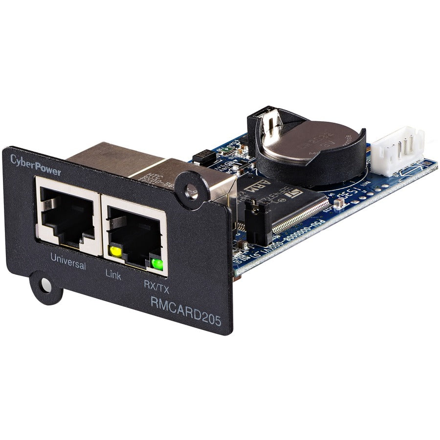 CyberPower UPS Systems RMCARD205TAA TAA Compliant UPS -  Supported Protocols: TCP/IP, UDP, FTP, SCP, DHCP, DNS, SSH, Telnet, HTTP/HTTPS, SNMPv1/v3, IPv4/v6, NTP, SMTP, and Syslog RMCARD205TAA