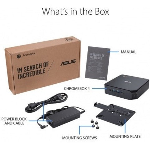 Ordinateur de bureau Asus Chromebox 4 CHROMEBOX4-G3023UNENT - Intel Core i3 10e génération i3-10110U - 8 Go de RAM DDR4 SDRAM - SSD M.2 Serial ATA 128 Go - Gun Metal CHROMEBOX4-G3023UNENT