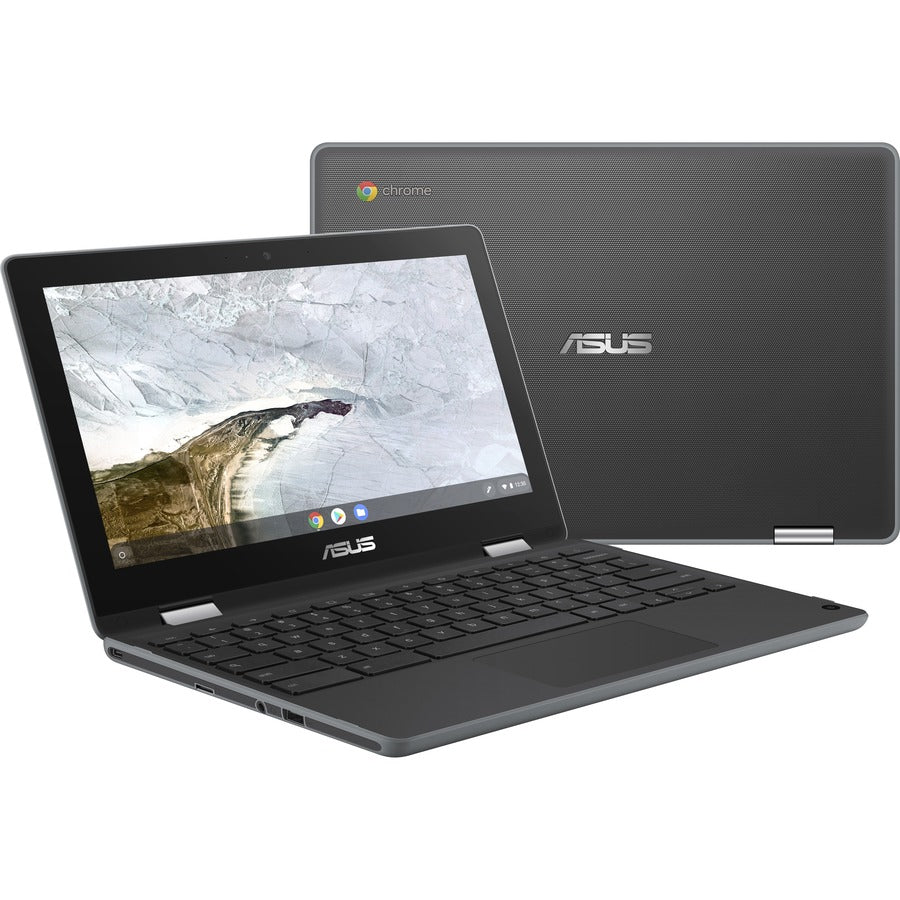 Asus Chromebook Flip C214 C214MA-YB02T Chromebook tactile 11,6" - HD - Intel Celeron N4020 - 4 Go - Mémoire flash 32 Go - Gris foncé C214MA-YB02T