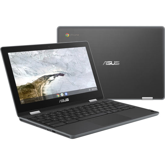 Asus Chromebook Flip C214 C214MA-YB02T Chromebook tactile 11,6" - HD - Intel Celeron N4020 - 4 Go - Mémoire flash 32 Go - Gris foncé C214MA-YB02T