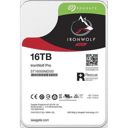 Disque dur Seagate IronWolf Pro ST16000NE000 16 To - 3,5" interne - SATA (SATA/600) - Méthode d'enregistrement magnétique conventionnel (CMR) ST16000NE000