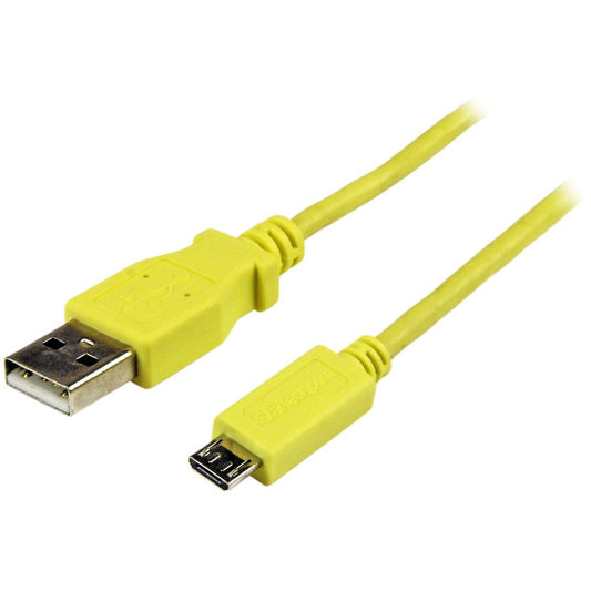 StarTech.com Câble de charge et de synchronisation USB vers micro USB fin pour smartphones et tablettes - Jaune - 1 m - USBAUB1MYL