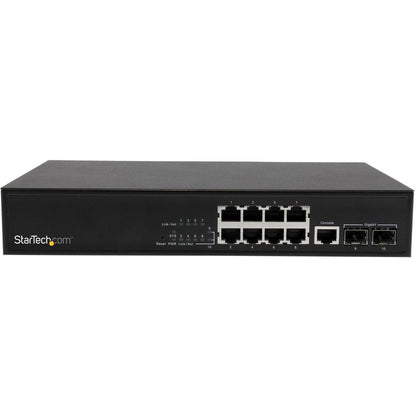 Commutateur Ethernet Gigabit géré StarTech.com 10 ports L2 avec 2 emplacements SFP ouverts - Montable sur rack IES101002SFP