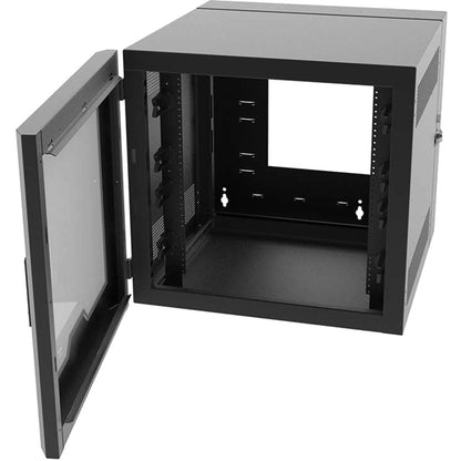 C2G 26RU Swing-Out Wall-Mount Cabinet with Plexiglass Door-Black-TAA SWM26RUPL-26-26