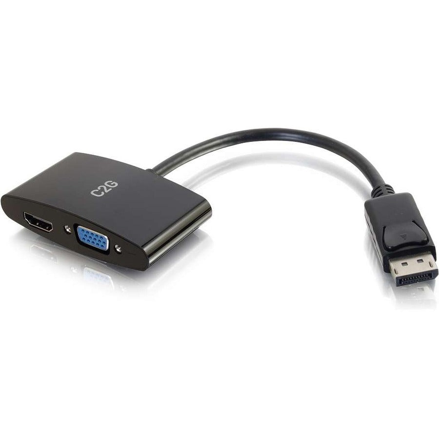 Adaptateur DisplayPort vers HDMI ou VGA 4K C2G 8 pouces - Noir 28273
