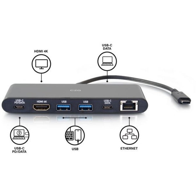 Kit mini station d'accueil USB-C 6 en 1 C2G pour ordinateurs portables C2G54479