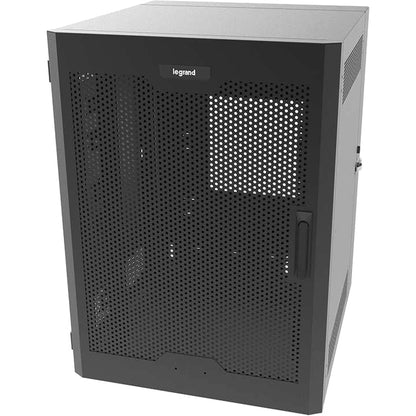 C2G 18RU Swing-Out Wall-Mount Cabinet with Perforated Door-Black-TAA SWM18RUPD-26-26