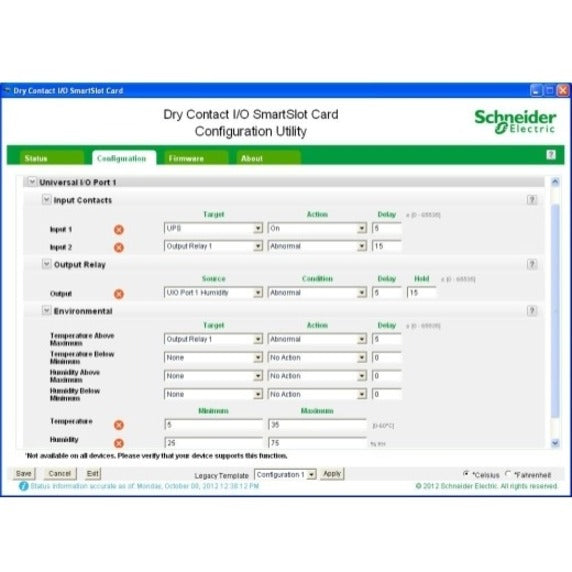 Carte SmartSlot E/S à contact sec APC by Schneider Electric AP9613
