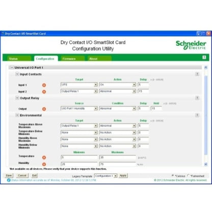 Carte SmartSlot E/S à contact sec APC by Schneider Electric AP9613