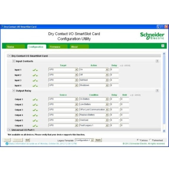 Carte SmartSlot E/S à contact sec APC by Schneider Electric AP9613