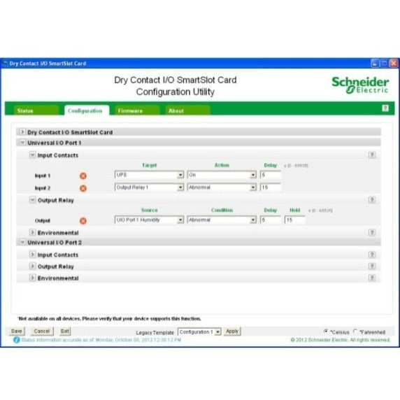Carte SmartSlot E/S à contact sec APC by Schneider Electric AP9613